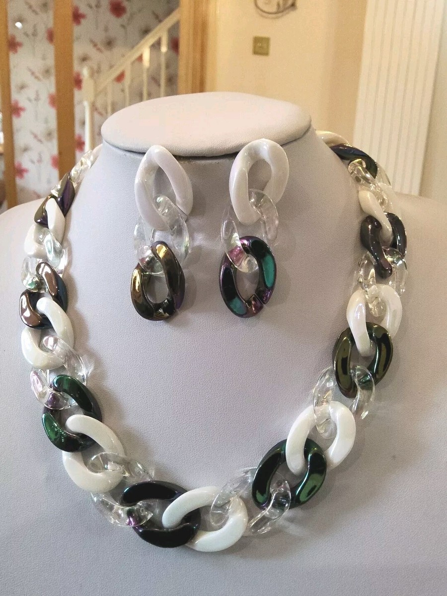 Acrylic Earrings Clear Acrylic Necklace Paparazzi Ice Queen