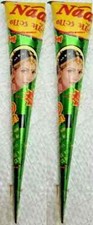 NEW FRESH Original Naaz Bridal Mehndi Cone Temporary Henna Dark Brown Halal x 2