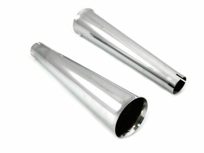 Chrome Megaphone Tip Set for 1-7/8  Muffler for Harley Davidson by V-Twin