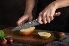 Xinzuo B9 Utility Knife Japanese Style 67 Layers  Damascus Steel Rosewood Handle