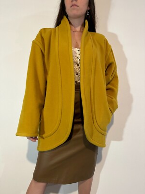 Vintage Emanuel Ungaro  Coat Italy  gold  Oversized Minimalist Wool Sz M