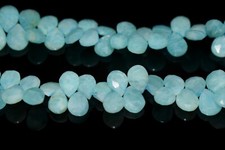AAA Blue Larimar Faceted Pear Briolette Gemstone Beads 10Pc For Jewelry Making