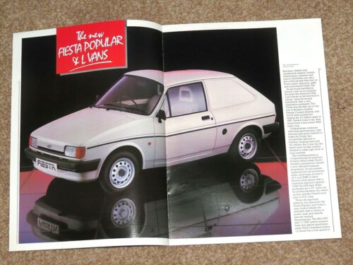 1986 FORD FIESTA VANS Sales Brochure - New Model Fiesta Popular & L - Picture 2 of 5