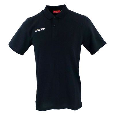 CCM Hockey Short Sleeve Team Polo Shirt Senior/Adult (OSS5TA)-Black