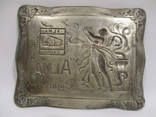 Antico Vuoto da Tasca Ciotola Posacenere Pubblicità CIGARETTES ALMA Art Nouveau - Picture 7 of 9