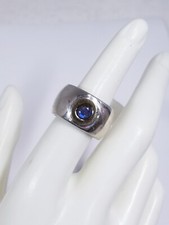 Sterling Silver Blue Stone Ring Sz 6 - 23.3 Grams TW