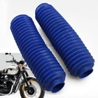 Universal Motor Front Fork Blue Dust Cover Gaiters Gaitors Boots Shock Absorber