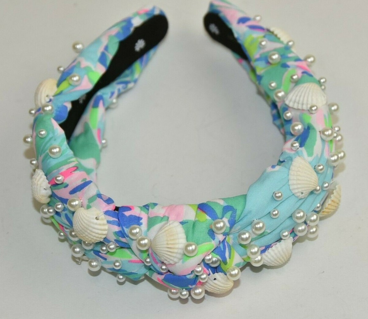 NWT Lilly Pulitzer x Lele Sadoughi Knotted Hair Wrap HTF!! LELE SADOUGHI LILLY PULITZER CABANA COCKTAIL PEARL AND SHELL  main image 3