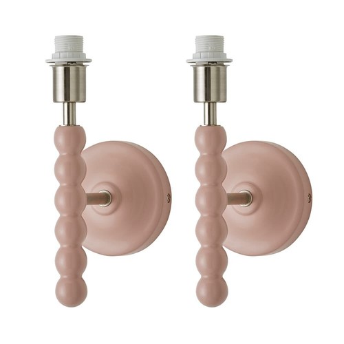Pair Of Wall Light Fittings Bobbin Base Bedside Living Room Reading Lights - Picture 2 of 24