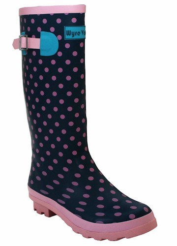 WOMEN KNEE HIGH FLAT FESTIVAL WELLIES 