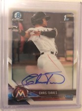 2018 BOWMAN CHROME CHRIS TORRES AUTO RC SP MARLINS