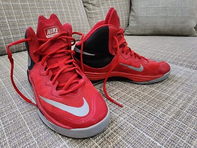 NIKE Prime Hype DF II *BARELY USED* 2015 6Y Red/Black/Grey Basketball Sneakers