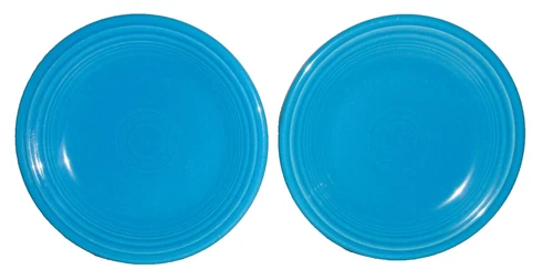 2 Homer Laughlin Fiesta Salad Plates ~ Peacock Blue Dessert Plate ~ USA by HLC