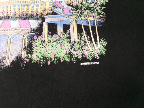 Vintage Murina Las Vegas Monuments T-Shirt Black Short Sleeve Mens 3XL USA Made - Bild 4 von 9