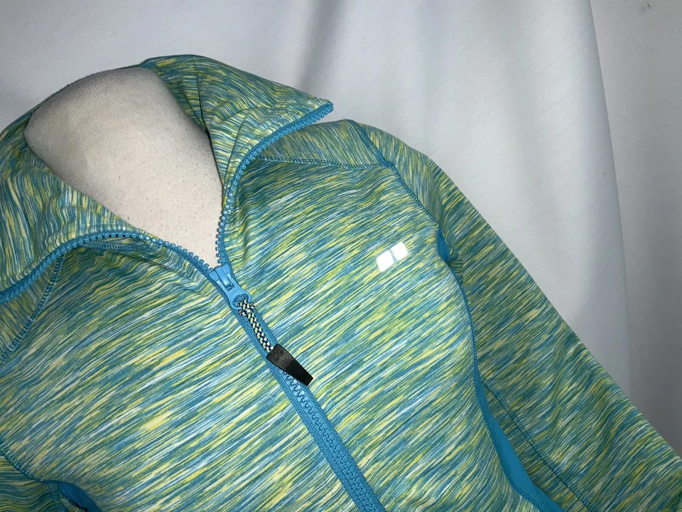 Chaqueta de Yoga Koppen XS Mujer Verde Azul Poli Elastizada Cremallera Completa LNWOT YGI E0-365 Foto 3 de 4