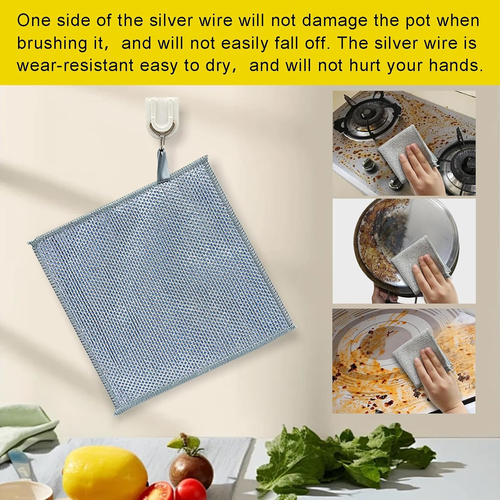 Wire Dishwashing Rags for Wet and Dry, Multipurpose Cleaning Pads, Time-Saver Ki - Picture 4 of 12