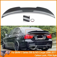 PSM STYLE CARBON FIBER TRUNK SPOILER WING FOR 2006-11 BMW E90 3 SERIES M3 SEDAN