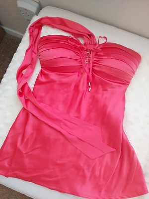 Cache Tube Top Tie Neck - Coral Silk SM