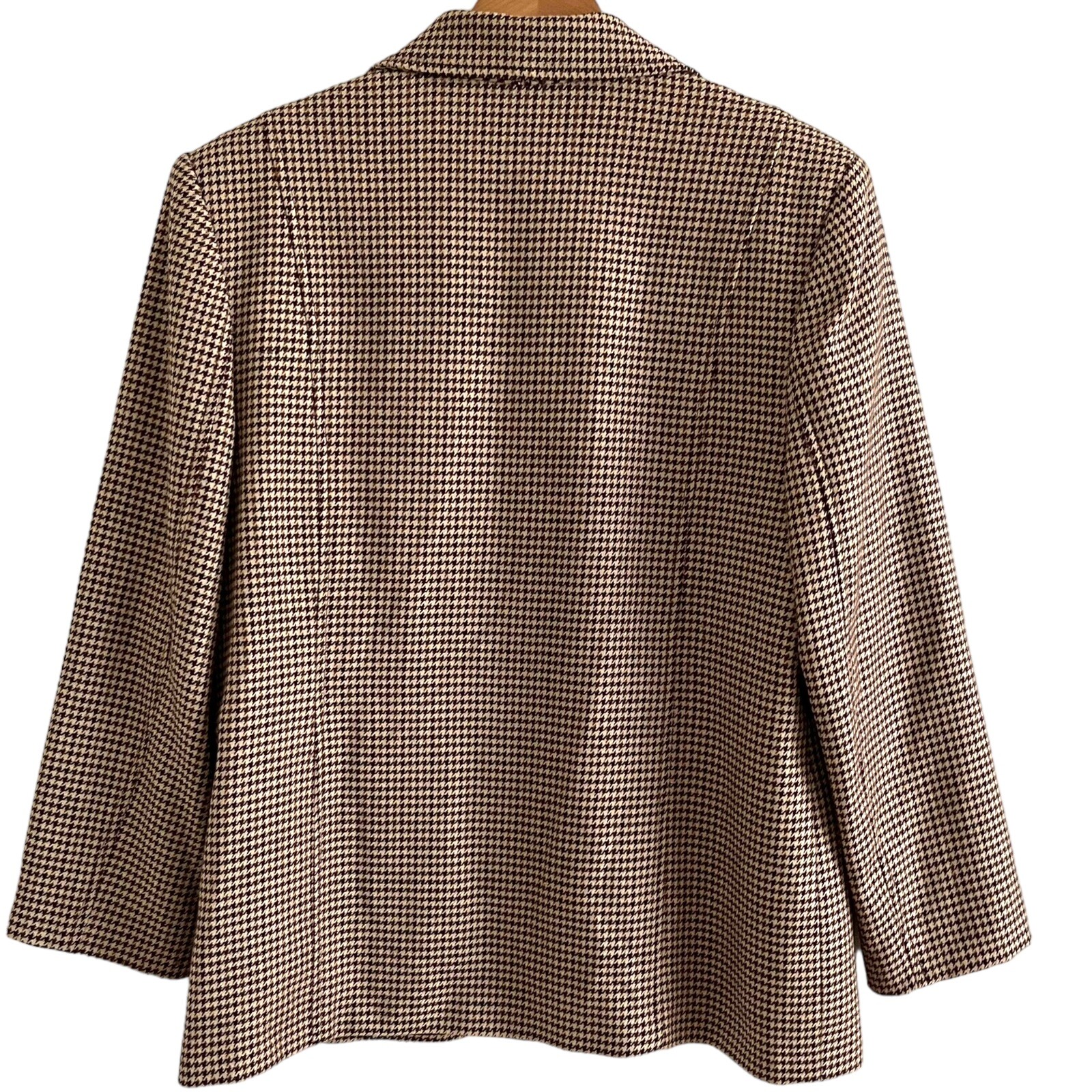 FILA Giacca Embassy Row vintage 100% lana tweed zip pied de poule taglia 12 Academia Oldey