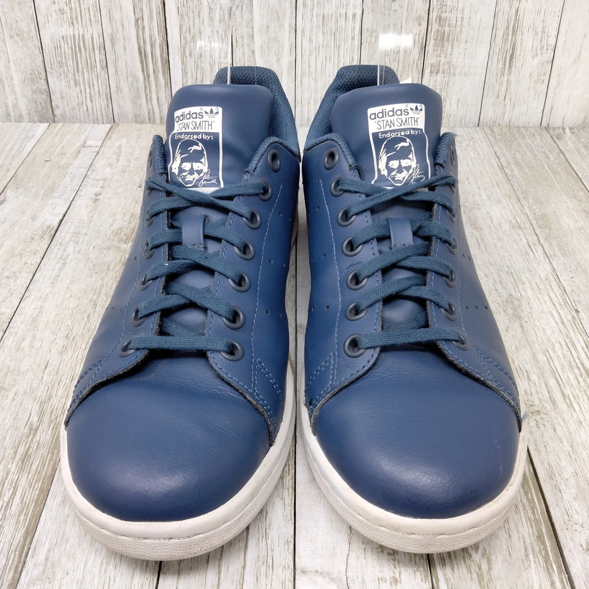 Adidas Stan Smith Mens Size 6.5 Blue Leather Sneakers Shoes Lace Up Low Top  | eBay