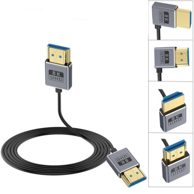 3.9ft Thin 48Gbps Angle HDMI 8K Cable Male to Male Extender Cord Monitor PC