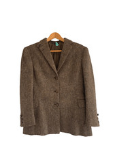Koji Tatsuno 100% Wool Country Tweed Jacket Brown Uk Size 10/12