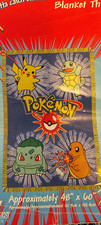 Vintage 1999 Northwest Company Pokemon Knit Throw Blanket Made in USA 48x60