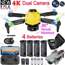 90° Adjustable Dual Camera RC Drone 4K HD Wide Angle FPV WIFI Selfie Quadcopters