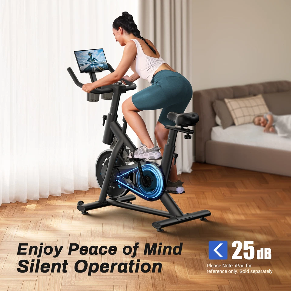 MERACH S26 Home Exercise Bike Quiet Stationary Fitness Bicycle Workout Fullbody - Image 3 of 4