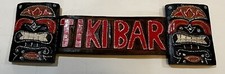 Wood Tiki Bar Sign, Hand Carved Painted, 20 X 6