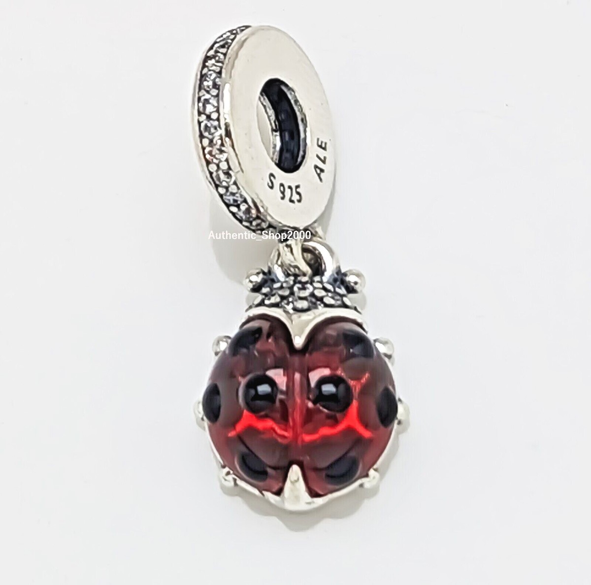 New 100% Authentic PANDORA 925 Ale Pave Red Ladybird Dangle Charm