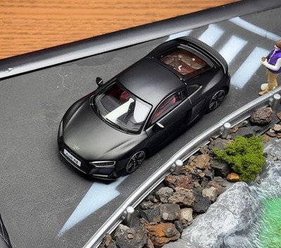 Masdi 1:64 Matte Black 2022 R8 V10 Coupe Sports Model Diecast Metal Car