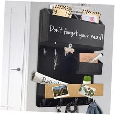 Mail Organizer Wall Mount，Key Holder Mail and Key Organizer for Midnight Black