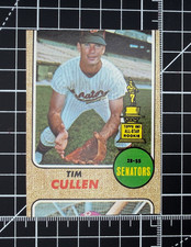 1968 TOPPS TIM CULLEN #209 FACTORY MISCUT ERROR Senators RARE ODD OFF 1/1
