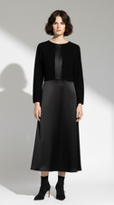 Womens Black Dress Pamela Milano with Ruffle ...