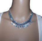KRAMER, NY Sky Blue Crystals Fringe Necklace and Clip Earrings Set — photo 9