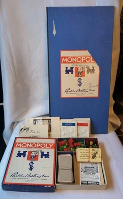 VTG Monopoly 1935-1946 EVERYTHING ORIGINAL W/Wooden Pieces. Great Condition.  - Photo 1/4