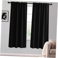 out Curtains 63 inch Length, Room Darkening 52"W x 63"L Pack of 2 Black