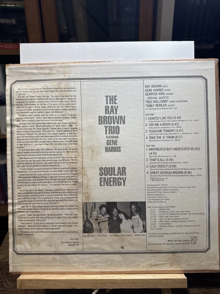 Ray Brown Trio feat Gene Harris - Soular Energy LP - Concord Jazz [CJ-268] 1985 Foto 2 de 4