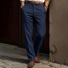 Mens Suit Pants Casual Slim Pants Business Office Long Dress Trousers