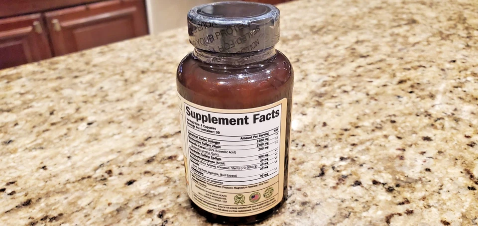 Glucosamina Colágeno Boswellia + MSM, Suplemento de Apoyo Articular, 120 Cápsulas  Foto 2 de 2