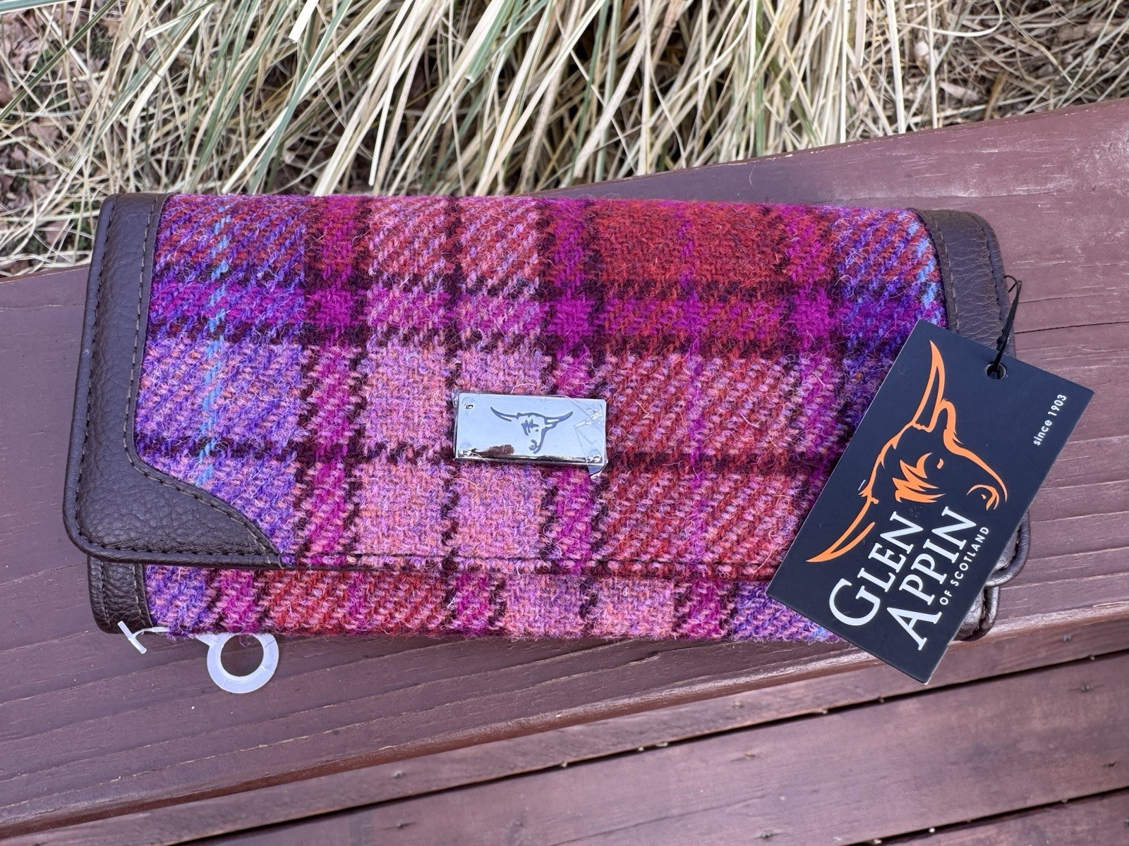 Glen Appin Harris Tweed Ladies Bute Fold-Over Purse Wallet NWT image 2