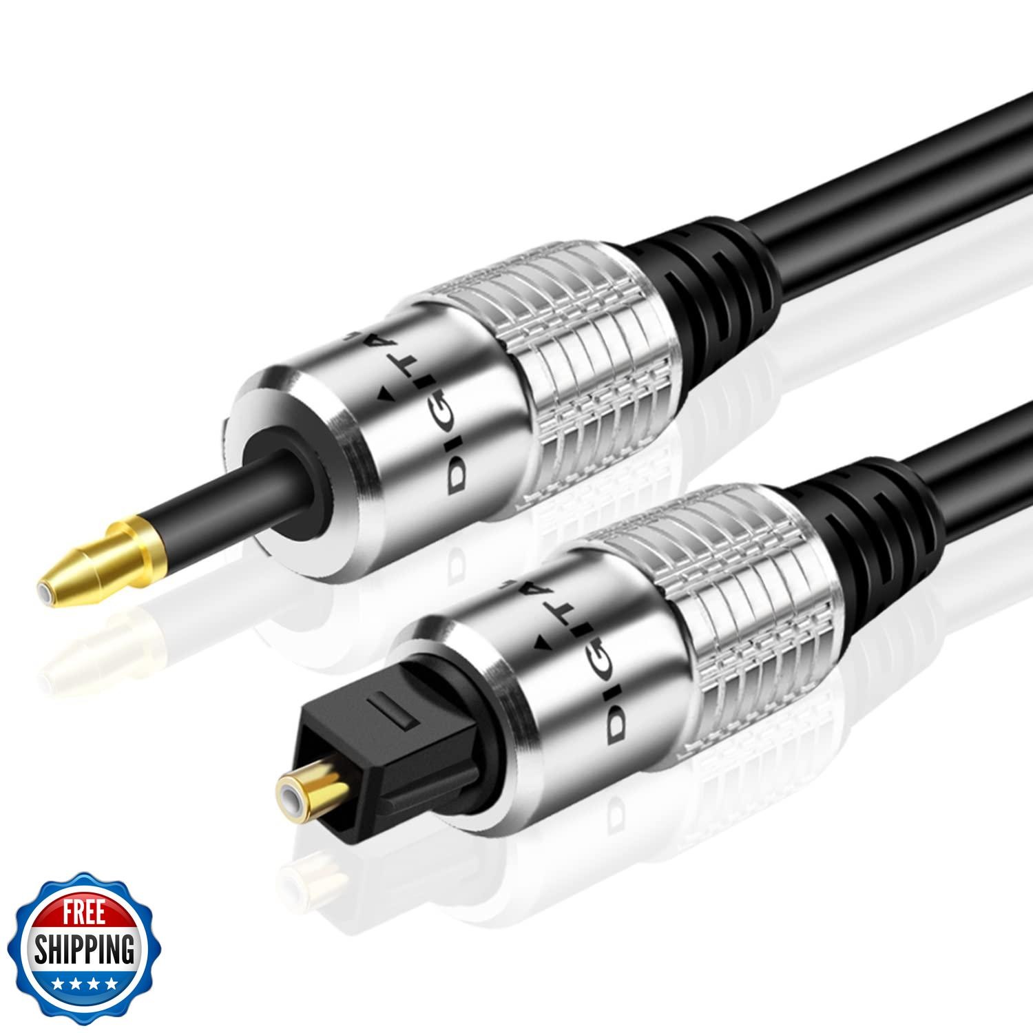 TNP Products 3 Feet Mini Toslink to Toslink Digital Optical 