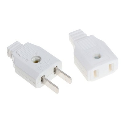 US 2 Flat Pin AC Electric Power Male Plug Female Socket Outlet Adapter W  Fn Je