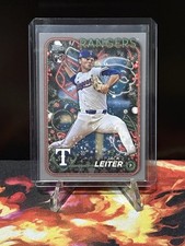 2024 Topps Holiday Jack Leiter RC Silver Glitter Parallel #H155 Texas Rangers