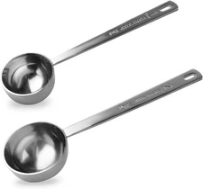 2 Pcs Coffee Scoop 18/8 Stainless Steel Measuring Coffee Spoon Set 1 Tablespoon 