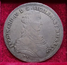 120 Grana Plate 1767 Naples Ferdinand IV of Bourbon BB/SPL Rare! Italy