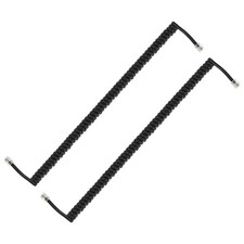 2 Pack 13.1 Feet Coiled 1.96 Feet Phone Cord for Landline, Black