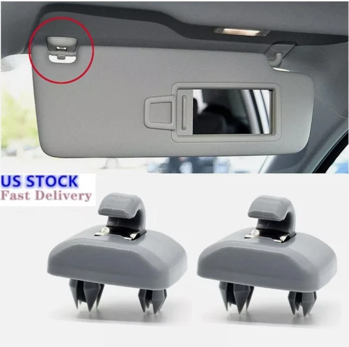 2PCS Sun Visor Gray Clip Holder Hook for Audi A3 S3 A4 S4 A5 S5 Q3 Q5 8U0857562A