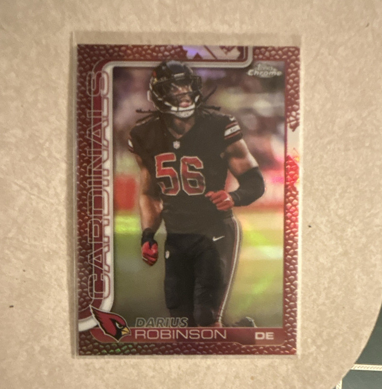 Topps 2025 Topps Chrome Darius Robinson Arizona Cardinals Card #9 leather
